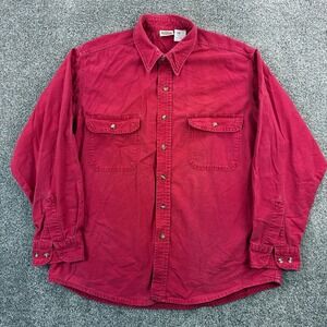 Vintage Five Brother Chamois Shirt Mens XL Red Button Down Long Sleeve Canvas